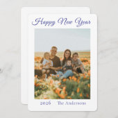 Happy New Year Photo Feestdagenkaart (Voorkant / Achterkant)