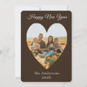 Happy New Year Photo Heart Feestdagenkaart (Voorkant)