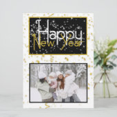Happy New Year Photo Holiday Card Feestdagenkaart (Staand voorkant)
