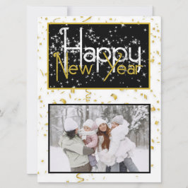 Happy New Year Photo Holiday Card Feestdagenkaart