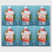 Happy New Year Pig Cadeaupapier (Vlak)