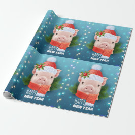 Happy New Year Pig Cadeaupapier