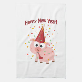 Happy New Year Pig Theedoek