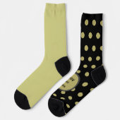 Happy New Year Polka Dot Mismatch Socks (zwart) Sokken (Links)