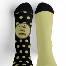 Happy New Year Polka Dot Mismatch Socks (zwart)