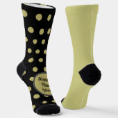Happy New Year Polka Dot Mismatch Socks (zwart) Sokken (Gebogen)