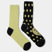 Happy New Year Polka Dot Mismatch Socks (zwart) Sokken (Rechts)