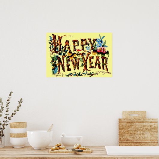 Happy New Year Poster (Keuken)