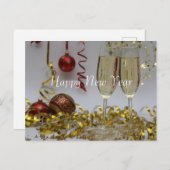 Happy New Year-prijsopgave met witte tekst Feestdagenkaart (Voorkant / Achterkant)