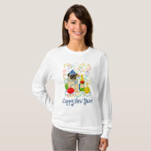 Happy New Year Pug T-shirt (Voorkant volledig)