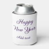 Happy new year purple calligraphy simple minimal  blikjeskoeler (Blikje Voorkant)