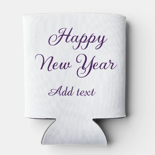 Happy new year purple calligraphy simple minimal  blikjeskoeler (Achterkant)