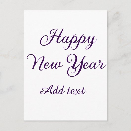 Happy new year purple calligraphy simple minimal  briefkaart (Voorkant)