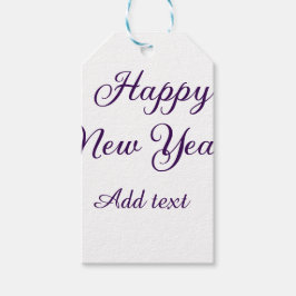 Happy new year purple calligraphy simple minimal  cadeaulabel
