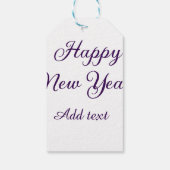 Happy new year purple calligraphy simple minimal  cadeaulabel (Achterkant)