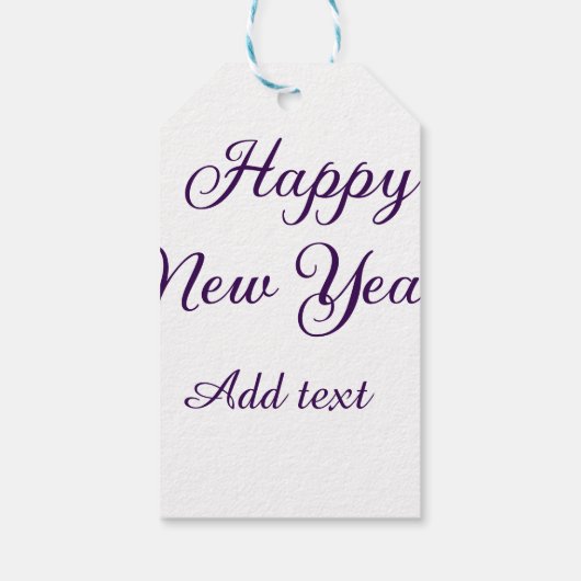 Happy new year purple calligraphy simple minimal  cadeaulabel (Achterkant)
