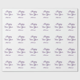 Happy new year purple calligraphy simple minimal  cadeaupapier
