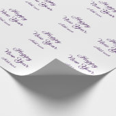 Happy new year purple calligraphy simple minimal  cadeaupapier (Hoek)