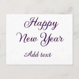 Happy new year purple calligraphy simple minimal  feestdagenkaart