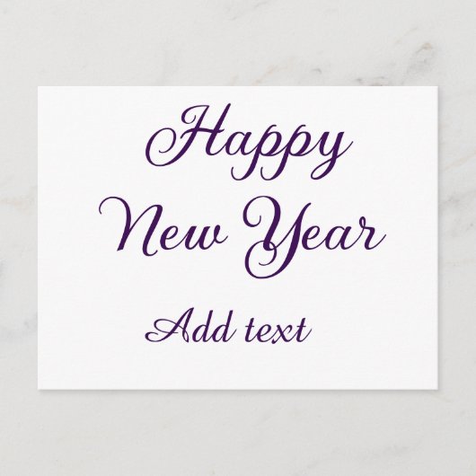 Happy new year purple calligraphy simple minimal  feestdagenkaart (Voorkant)