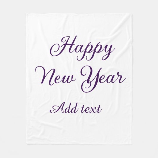 Happy new year purple calligraphy simple minimal  fleece deken (Voorkant)