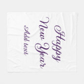 Happy new year purple calligraphy simple minimal  fleece deken (Voorkant (Horizontaal))
