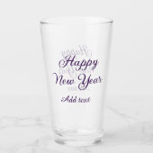 Happy new year purple calligraphy simple minimal  glas (Voorkant)