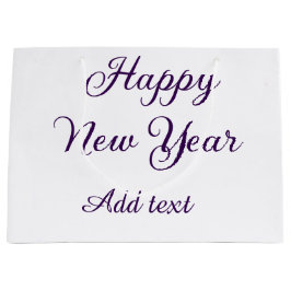 Happy new year purple calligraphy simple minimal  groot cadeauzakje