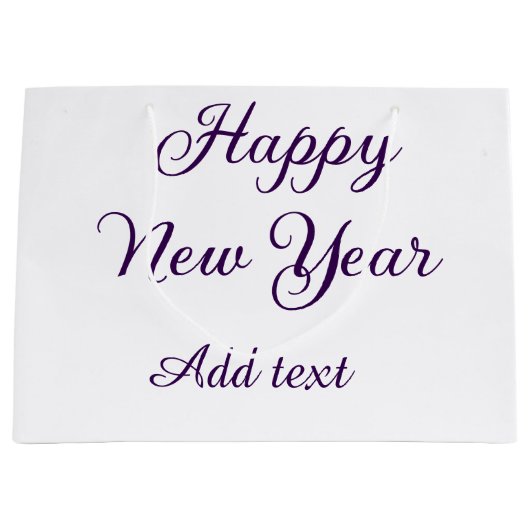 Happy new year purple calligraphy simple minimal  groot cadeauzakje (Voorkant)