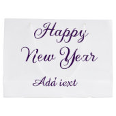 Happy new year purple calligraphy simple minimal  groot cadeauzakje (Achterkant)