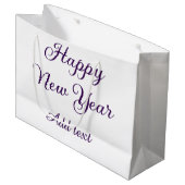Happy new year purple calligraphy simple minimal  groot cadeauzakje (Voorkant Gekanteld)