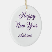 Happy new year purple calligraphy simple minimal  keramisch ornament (Rechts)