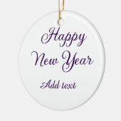 Happy new year purple calligraphy simple minimal  keramisch ornament (Links)
