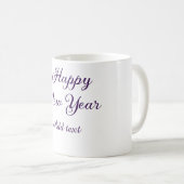 Happy new year purple calligraphy simple minimal  koffiemok (Voorkant rechts)
