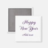 Happy new year purple calligraphy simple minimal  magneet (Voorkant / Achterkant)