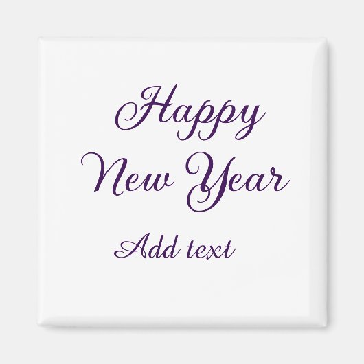 Happy new year purple calligraphy simple minimal  magneet (Voorkant)