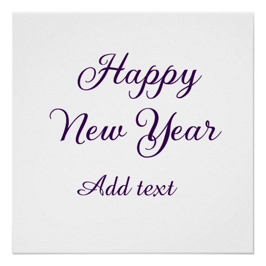Happy new year purple calligraphy simple minimal  perfect poster (Voorkant)