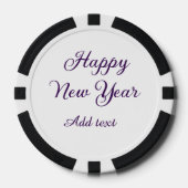 Happy new year purple calligraphy simple minimal  poker chips (Voorkant)