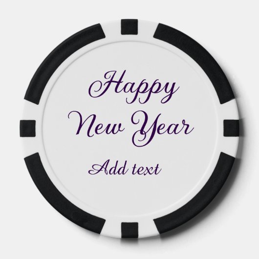 Happy new year purple calligraphy simple minimal  poker chips (Voorkant)