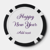 Happy new year purple calligraphy simple minimal  poker chips (Achterkant)