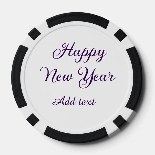 Happy new year purple calligraphy simple minimal  poker chips (Achterkant)