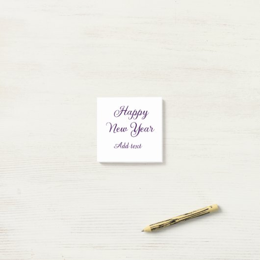 Happy new year purple calligraphy simple minimal  post-it® notes (Op bureau)