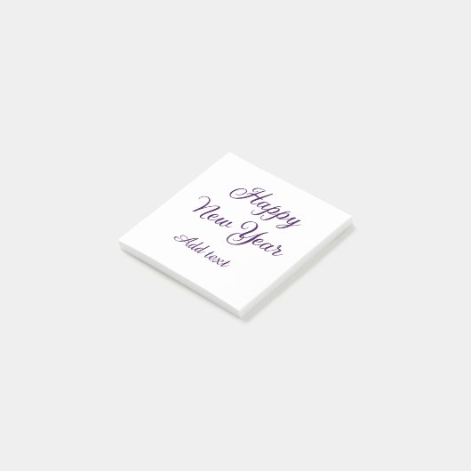 Happy new year purple calligraphy simple minimal post-it® notes (Schuin)