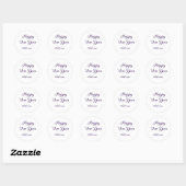 Happy new year purple calligraphy simple minimal  ronde sticker (Vel)