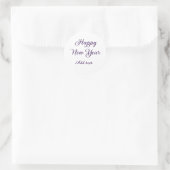 Happy new year purple calligraphy simple minimal  ronde sticker (Tas)