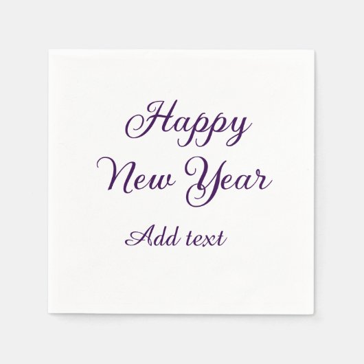 Happy new year purple calligraphy simple minimal  servet (Voorkant)