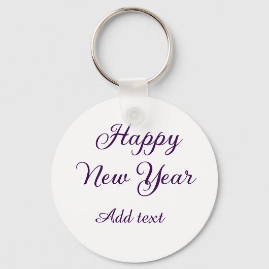 Happy new year purple calligraphy simple minimal  sleutelhanger (Voorkant)