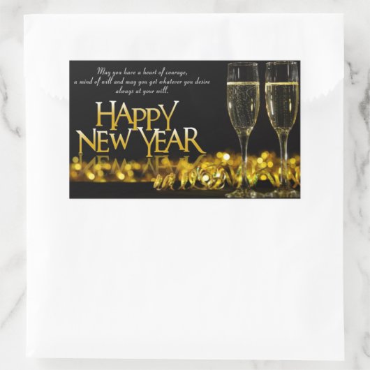 Happy New Year Rectangle Stickers (Tas)