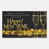 Happy New Year Rectangle Stickers (Voorkant)