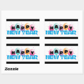 Happy New Year Rectangle Stickers (Vel)